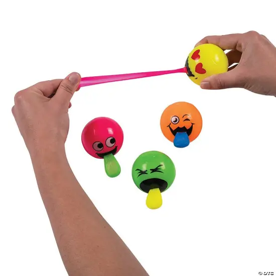 Light-Up Pop-Out Tongue Bouncy Balls - 12 Pc. {3}