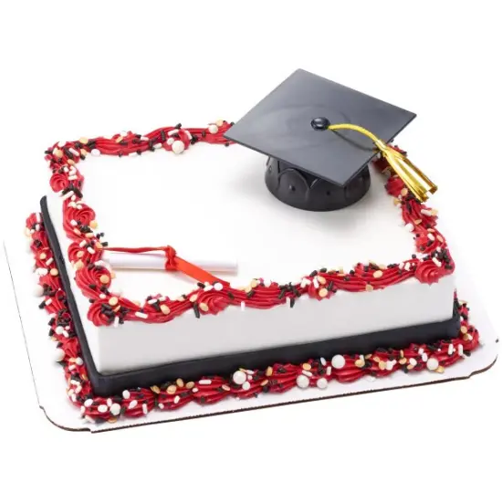 Graduation Black Grad Cap with Tassels Layon Cake {4}