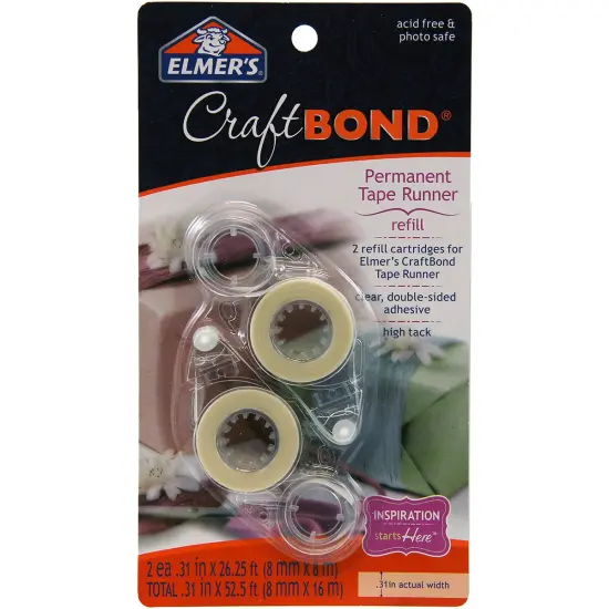 Elmer's CraftBond(R) Permanent Tape Refills 2/Pkg-.31"X315" For Tape Runner E4006 {1}
