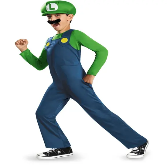 Child's Disney Classic Super Mario Brothers Luigi Costume {1}