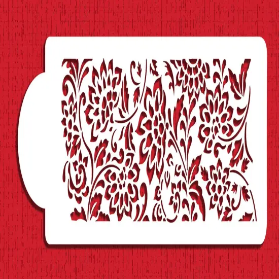 Janet's Jacobean Cake Stencil Border | C868 by Designer Stencils | Cake Decorating Tools | Baking Stencils for Royal Icing, Airbrush, Dusting Powder | Reusable Plastic Food Grade Stencil for Cakes | Easy to Use & Clean Cake Stencil {2}