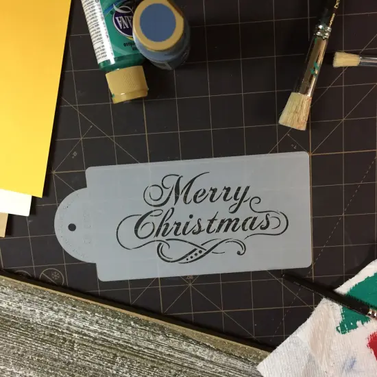 Decorative Merry Christmas Cake Stencil | C929 by Designer Stencils | Cake Decorating Tools | Baking Stencils for Royal Icing, Airbrush, Dusting Powder | Reusable Plastic Food Grade Stencil for Cakes | Easy to Use & Clean Cake Stencil {3}