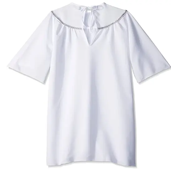 Skeleteen Angel Costume with Halo - Long White Angelic Gown with Silver Heavenly Halo Headband for Children's Costumes {4}