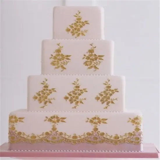 Scallop Cake Stencil Border by Zoe Clark | Cake Decorating Tools | Baking Stencils for Royal Icing, Airbrush, Dusting Powder | Reusable Plastic Food Grade Stencil for Cakes | Easy to Use & Clean Cake Stencil | C972 by Designer Stencils {2}