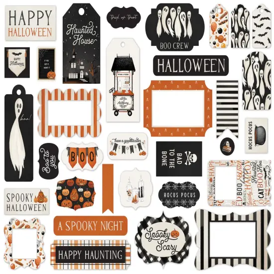 Carta Bella Halloween Market 33 Piece Frames & Tags Ephemera {2}