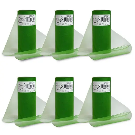 Pack of 6 Premium Matte Tulle Spool of 6-inch X 25 Yards Emerald {1}