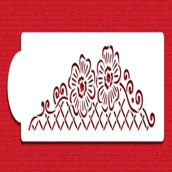 Floral Lace Netting Cake Stencil Tier #3 | C903 by Designer Stencils | Stencils for Royal Icing, Airbrush, Dusting Powder | {1}