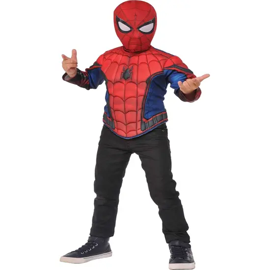 Boys Spider-Man Homecoming Stark Training Muscle Chest Costume {1}
