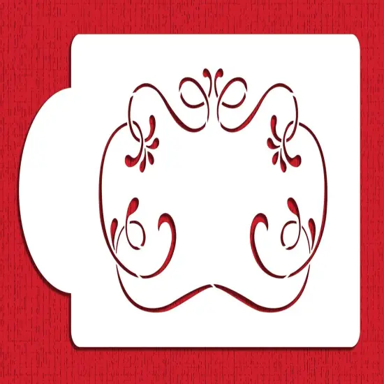 Calligraphy Monogram Plaque Cake Stencil | C984 by Designer Stencils | Cake Decorating Tools | Baking Stencils for Royal Icing, Airbrush, Dusting Powder | Reusable Plastic Food Grade Stencil for Cakes | Easy to Use & Clean Cake Stencil {1}