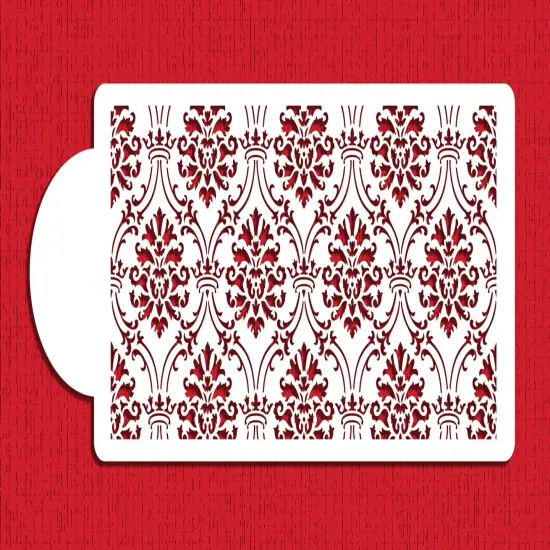 6-Inch Royal Damask Cake Stencil | C911 by Designer Stencils | Stencils for Royal Icing, Airbrush, Dusting Powder | {1}