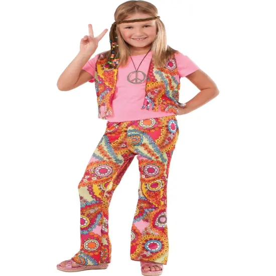 60s Flower Power Hippie Girl Girl's Costume {1}