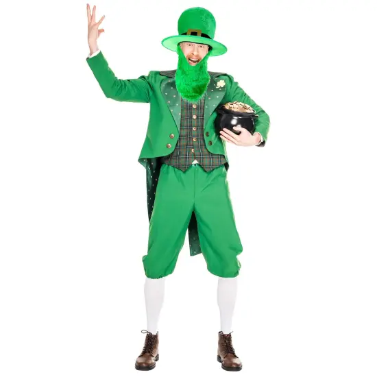Irish Hat and Beard - Green Leprechaun Top Hat and Beard St Patricks Day Costume Accessories {3}