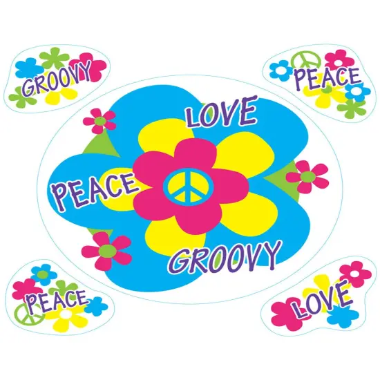 New 60's Peel 'N Place Party Wall Clings Decorations {1}