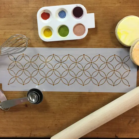Deco Interlocking Circles - 2 Rows Cake Stencil | C883 by Designer Stencils | Cake Decorating Tools | {4}