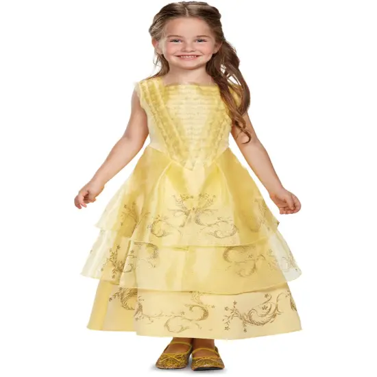 Child's Girls Deluxe Beauty And The Beast Belle Gown Costume {1}