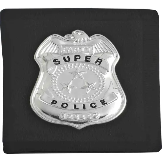 Costume Accessory Cop Badge With Black Wallet {1}