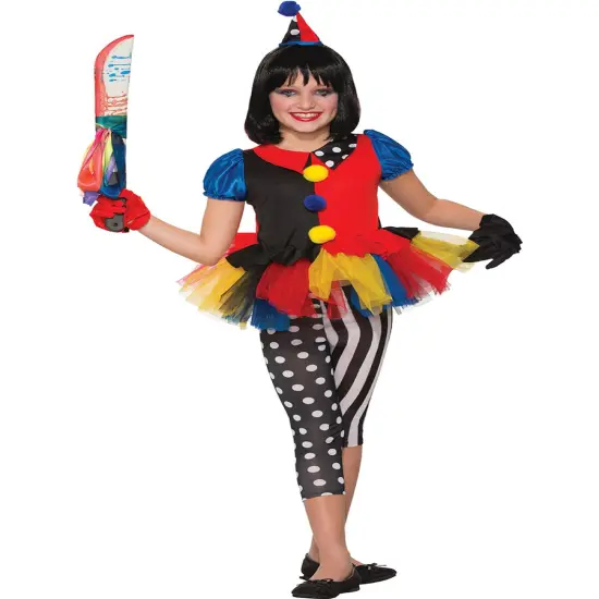 Evil Carnival Clown Girl's Costume {1}