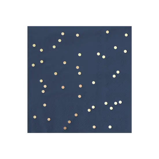 Paper Napkins - Cocktail - Navy & Gold Confetti {1}
