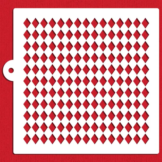 Harlequin Miniprint Cake Stencil | C926 by Designer Stencils | Cake Decorating Tools | Baking Stencils for Royal Icing, Airbrush, Dusting Powder | Reusable Plastic Food Grade Stencil for Cakes | Easy to Use & Clean Cake Stencil {1}