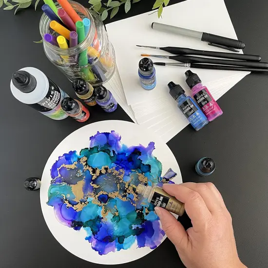 Pixiss Alcohol Ink Paper 25 Sheets Heavy Circle Paper 8" 203mm, 300gsm Cardstock {4}