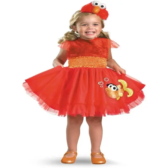 Girl's Sesame Street Elmo Filly Dress With Headband Costume {1}