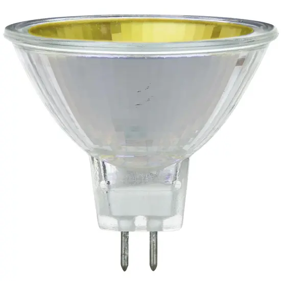 SUNLITE 50w 12v MR16 Narrow Spot 12deg. GU5.3 With Cover Guard Yellow Halogen Bulb {1}