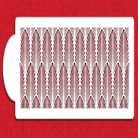 Great Gatsby Fan Cake Stencil Side | C940 by Designer Stencils | Stencils for Royal Icing, Airbrush, Dusting Powder | {1}