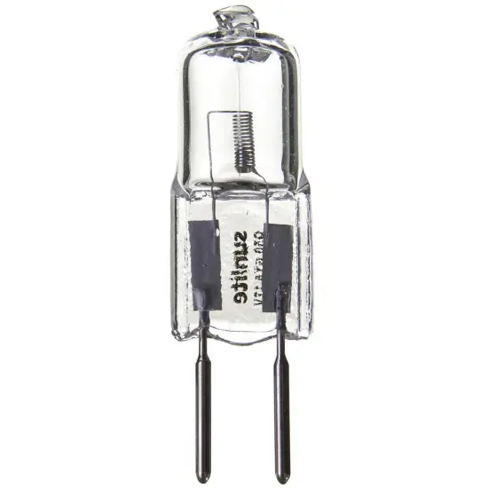 SUNLITE 50w 12v Single Ended T3.5 GY6.35 Bi-Pin Base Clear 3200K Halogen Lamp Bright White {1}