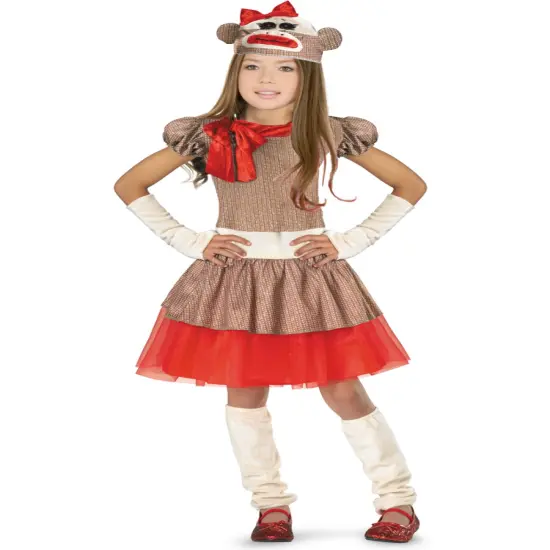 Deluxe Child's Sock Monkey Girl Costume {1}