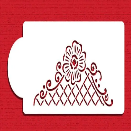 Floral Lace Netting Cake Stencil Tier #2 | C902 by Designer Stencils | Cake Decorating Tools | Baking Stencils for Royal Icing, Airbrush, Dusting Powder | Reusable Plastic Food Grade Stencil for Cakes | Easy to Use & Clean Cake Stencil {3}