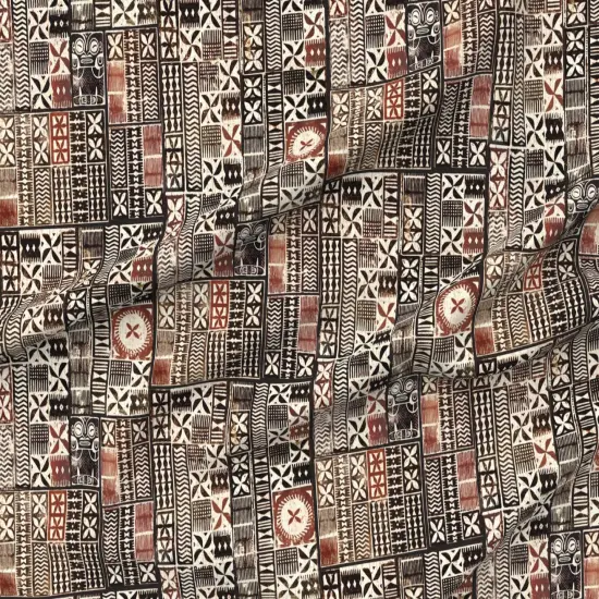 Various Fabrics by the Yard or Fat Quarter Brown, Mudcloth, Panpacific, Tapa, Tiki, Aloha, Hawaii, Fiji, Custom Printed Fabric by Spoonflower {6}
