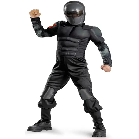 Child GI Joe Snake Eyes Deluxe Muscle Ninja Costume {1}