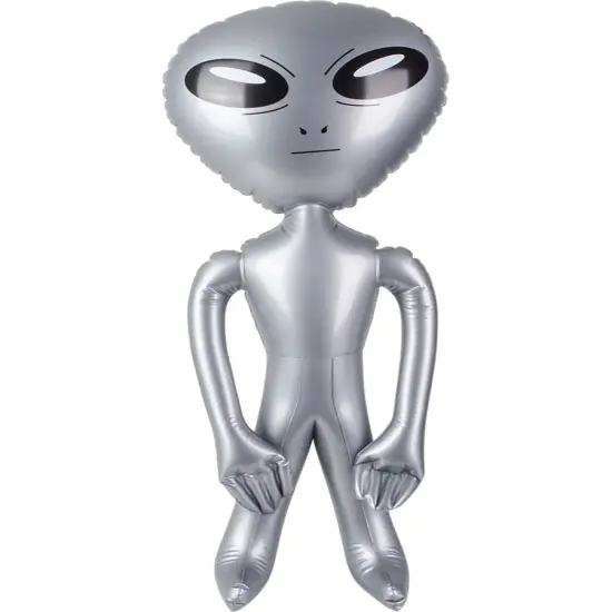Outerspace Extra-terrestrial Galaxy Silver Alien Inflatable 36" {1}
