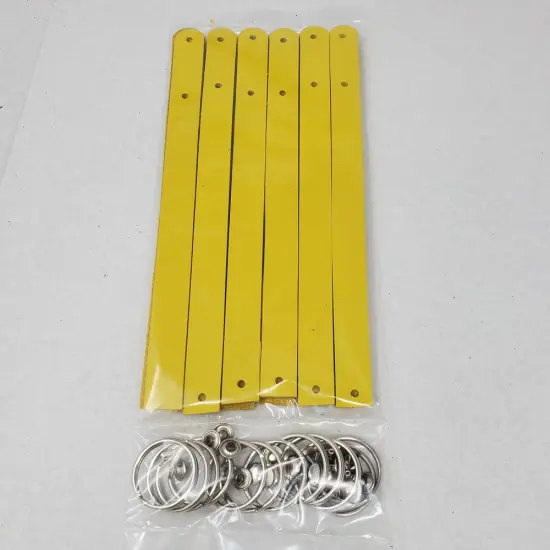 Blank Leather Keyrings 12 Pack &ndash; Pre-Cut Blanks with Hardware for Hot, Foil Stamping & Engraving Yellow {4}