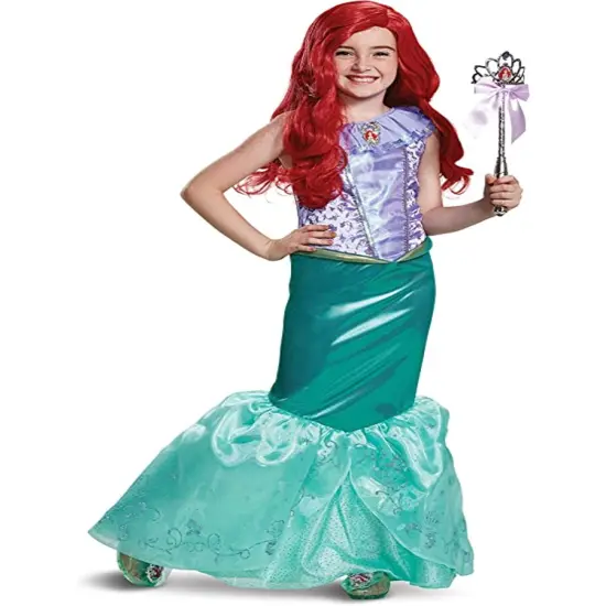 Girl's Disney The Little Mermaid Ariel Deluxe Costume {1}