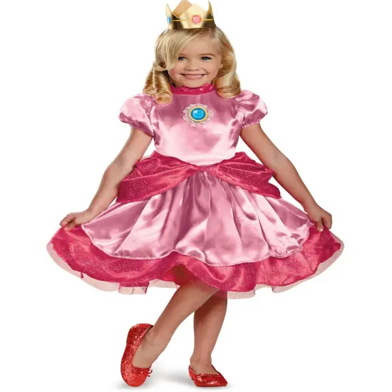 Super Mario Brothers Princess Peach Deluxe Girl's Costume {1}