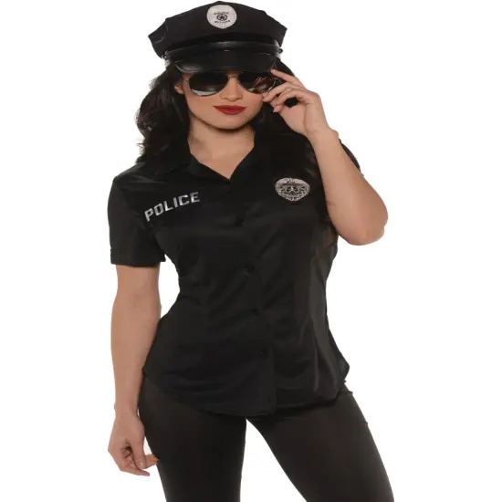Women's Police Officer Fitted Costume Shirt {1}