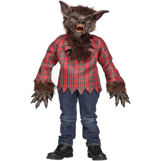 Brown Tranformed Full Moon Werewolf Boy's Costume {1}