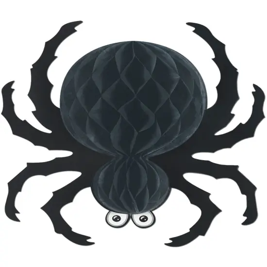 18" Black Tissue Paper Spider Creepy Spooky Halloween Party Decoration {1}