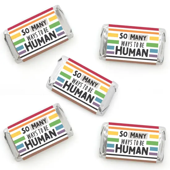 Big Dot of Happiness So Many Ways to Be Human - Mini Candy Bar Wrapper Stickers - Pride Party Small Favors - 40 Count {1}