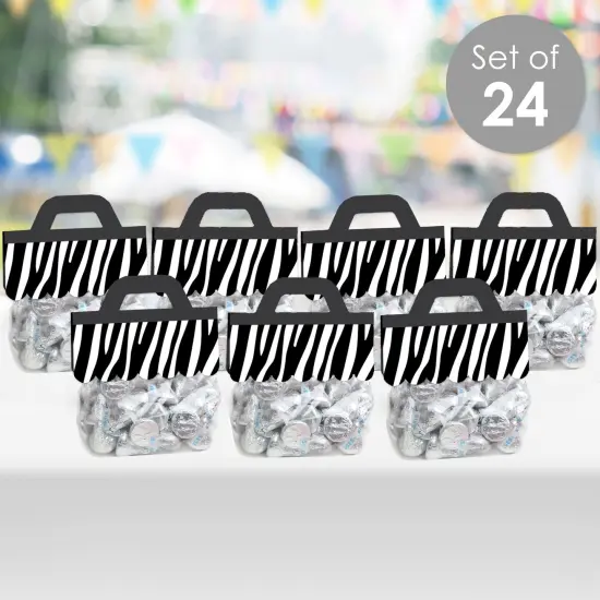Big Dot of Happiness Zebra Print - DIY Safari Party Clear Goodie Favor Bag Labels - Candy Bags with Toppers - Set of 24 {3}