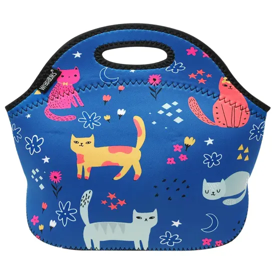 Wrapables Insulated Neoprene Lunch Bag Cute Kitties {1}