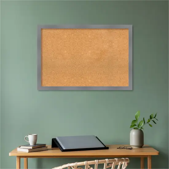 Edwin Wood Framed Corkboard, Natural Cork Edwin Grey {5}