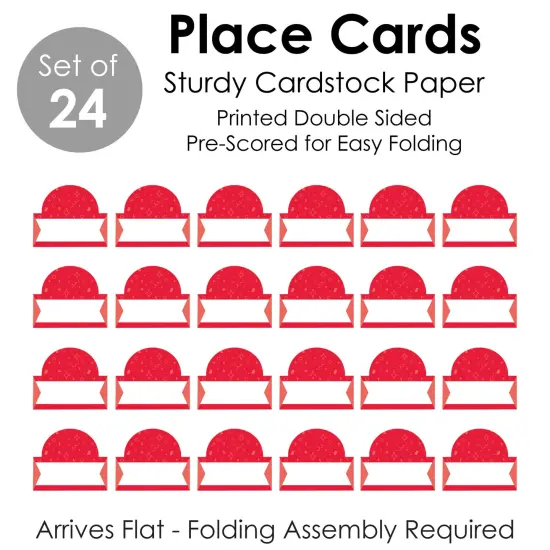 Big Dot of Happiness Red Confetti Stars - Simple Party Decorations Tent Buffet Card - Table Setting Name Place Cards - Set of 24 {7}