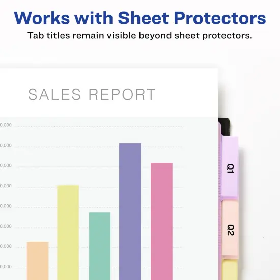 Avery Big Tab Dividers for 3 Ring Binders, 5-Tab Set, Plastic Binder Dividers with Pockets, Insertable Big Tabs, Pastel Classic Designs, Works With Sheet Protectors, 3 Sets (11255) {2}