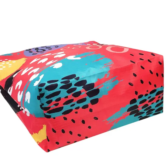 Wrapables Carryall Shopping Travel Tote Bag with Durable Ripstop Polyester - Foldable, Waterproof, and OEKO-TEX Certified Large, Bright Retro {6}