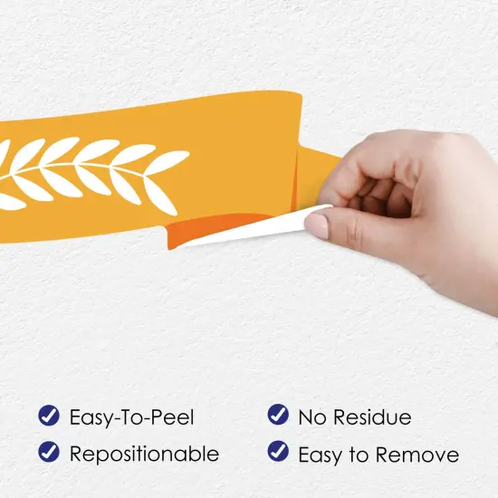 Big Dot of Happiness Fall Pumpkin - Peel and Stick Kitchen and Home Decor Vinyl Wall Art Stickers - Wall Decals - Set of 20 {4}