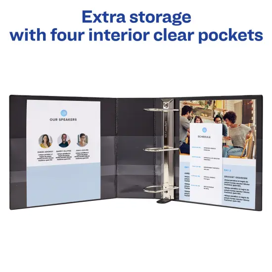 Avery Durable View 3 Ring Binder, 4 Inch EZD Rings, 2 Black Binders (09800) {4}