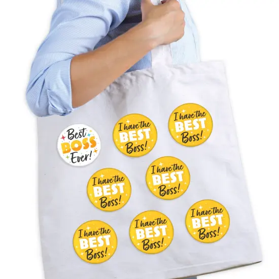 Big Dot of Happiness Happy Boss's Day - 3 inch Best Boss Ever Badge - Pinback Buttons - Set of 8 {3}