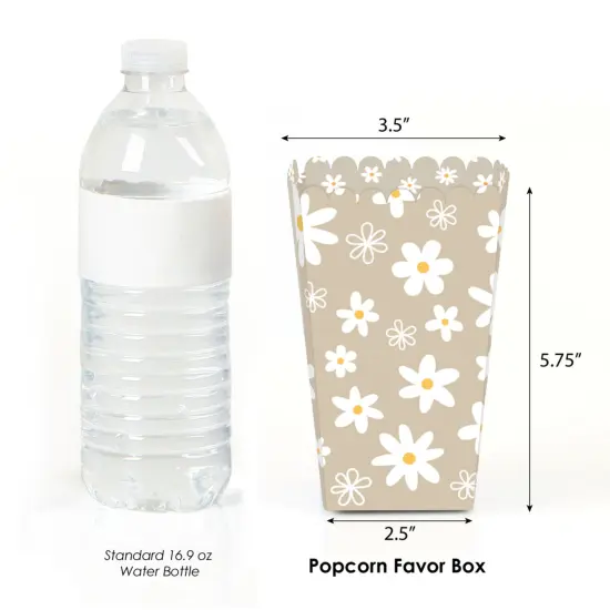 Big Dot of Happiness Tan Daisy Flowers - Floral Party Favor Popcorn Treat Boxes - Set of 12 {3}